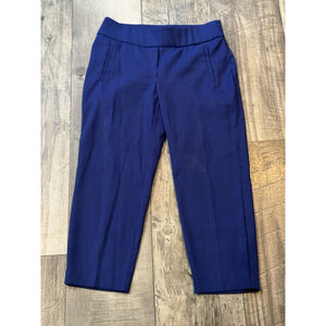 Apt. 9 Ankle Pull-On Pants Women's 8 Blue Black Geometric Pattern Polyester